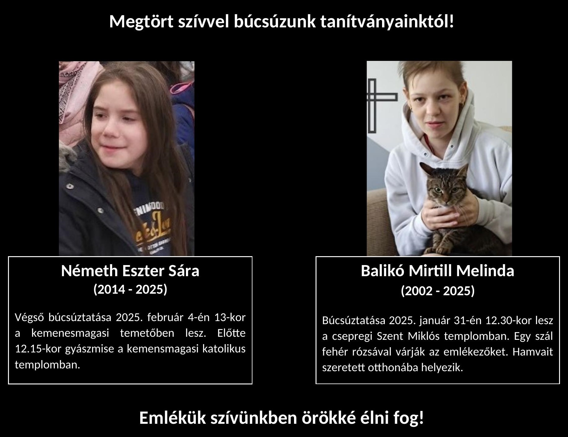Megtrt szvvel bcszunk tantvnyainktl